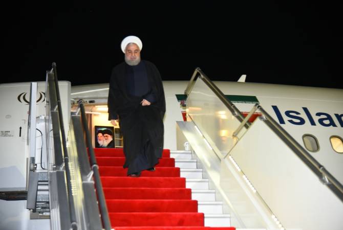 الرئيس الإيراني حسن روحاني يصل إلى أرمينيا في زيارة عمل 