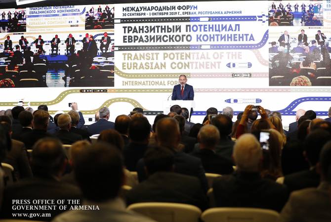 Никол Пашинян представил декларацию по итогам форума “Транзитный потенциал 
Евразийского континента”