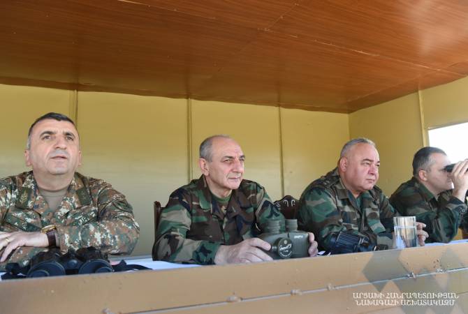 Президент Арцаха присутствовал на стратегических военных учениях Армии обороны