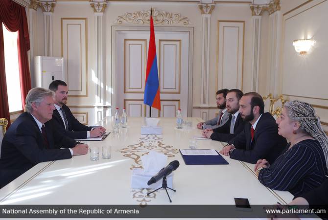 Armenian parliament speaker receives Member of U.S. House of Representatives Frank Pallone