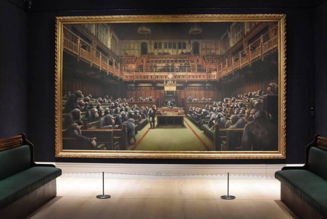 Բրիտանիայի խորհրդարանը ծաղրող Բենքսիի նկարը աճուրդում վաճառվել Է 
ռեկորդային 12 մլն դոլարով