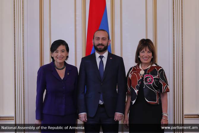 President of Armenian parliament receives Reps. Jackie Kanchelian –Speier and Judy Chu