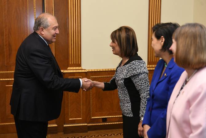 Президент Армении принял членов Конгресса США Джеки Спийер и Джуди Чу

