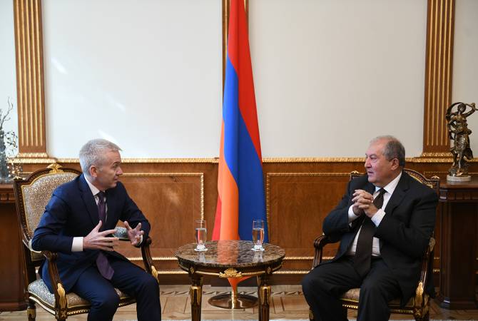 Президент Армении принял делегацию организации “Confindustria Russia”

