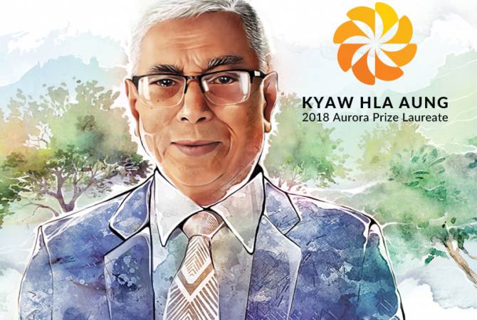 New stamp featuring 2018 Aurora Prize Laureate Kyaw Hla Aung cancelled in Yerevan