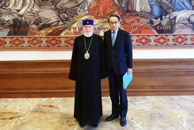 Католикос Всех Армян принял советника премьер-министра Японии по особым вопросам

