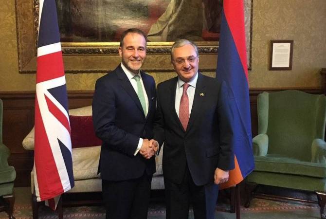 Armenian FM meets with UK Minister of State for Europe and the Americas in London
