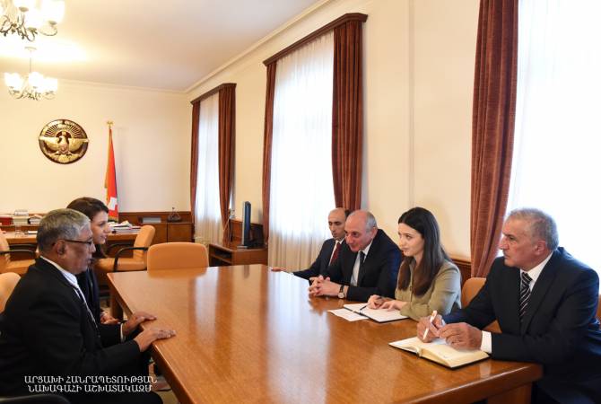 President of Artsakh receives 2018 Aurora Prize laureate Kyaw Hla Aung