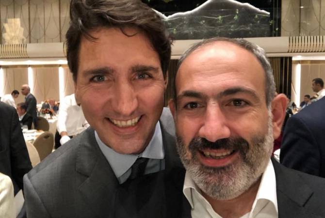 سعيد لأن صديقي العزيز جاستين ترودو فاز بالانتخابات وسيواصل قيادة كندا الصديقة-رئيس الوزراء 
باشينيان-
