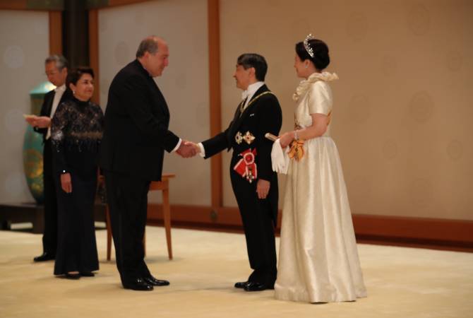 President Sarkissian attends reception organized on the occasion of enthronement of Japan’s 
Emperor