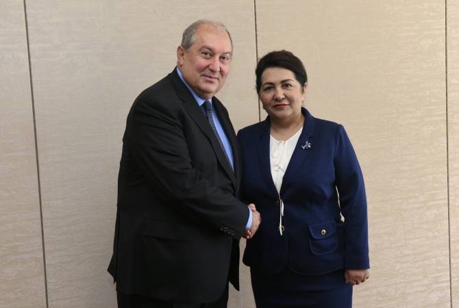 Armen Sarkissian a rencontré la Présidente du Sénat d'Ouzbékistan
