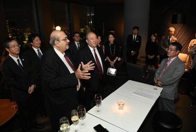 Armenian president meets Japanese businessmen in Tokyo 