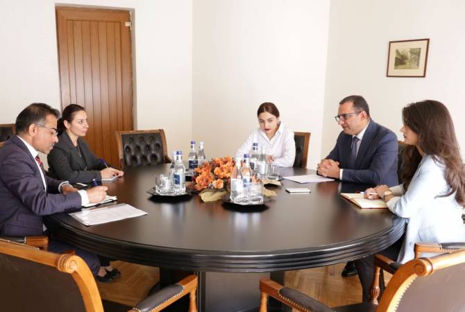 Armenian minister of economy holds meeting with Indian Ambassador