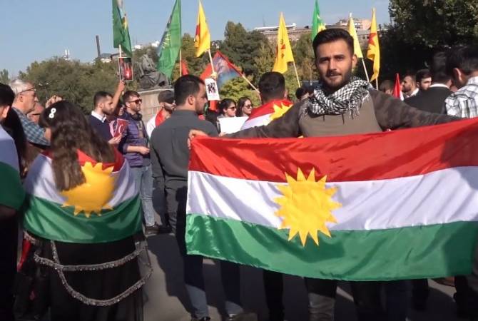 Հայաստանում ապրող քրդերը կրկին ակցիայով դատապարտում են Թուրքիայի 
գործողությունները Սիրիայում