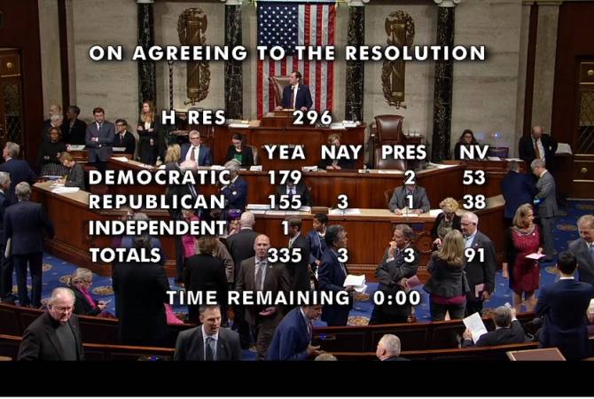 BREAKING: US House of Representatives adopted the Armenian Genocide recognition 
resolution