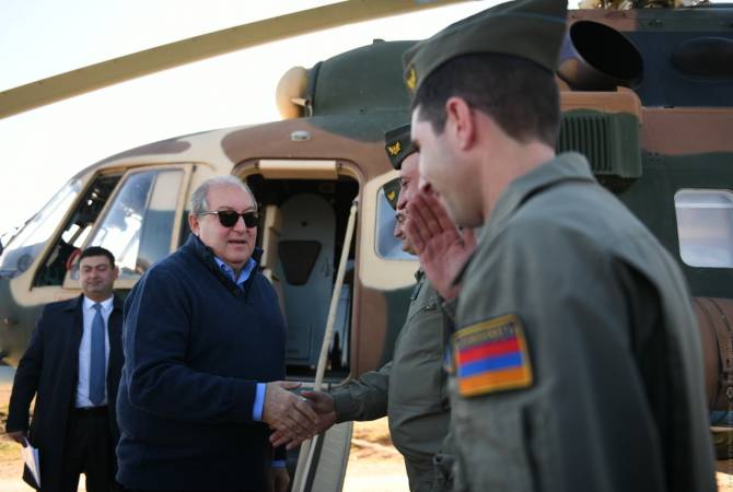 رئيس الجمهورية أرمين سركيسيان يصل إلى مقاطعة تافوش في زيارة عمل