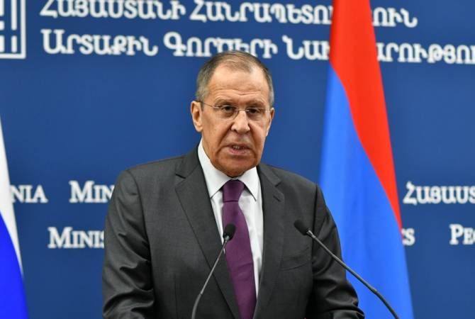Lavrov cites Pashinyan’s statement while talking about NK conflict settlement principles in 
Yerevan