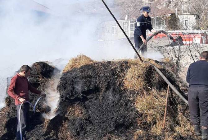 Հաղարծին գյուղում այրվել է մոտ 2 տոննա անասնակեր