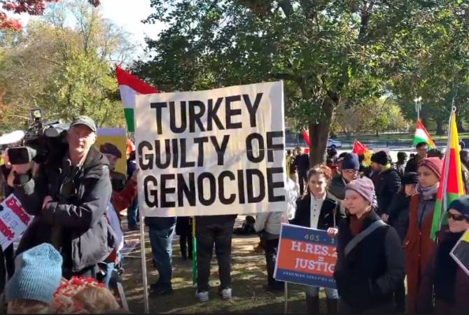 Армяне, греки и курды в Вашингтоне проводят акцию протеста накануне визита Эрдогана


