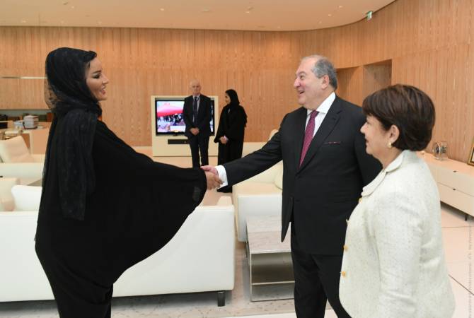 الرئيس أرمين سركيسيان يقوم زيارة مركز «مؤسسة قطر» على هامش زيارته الرسمية إلى الدوحة