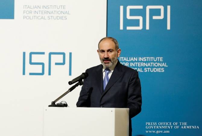 ‘It’s impossible to settle NK conflict without compromise’ – Armenian PM says at ISPI in Milan