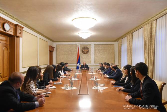 Artsakh's President receives students of Diplomatic School of MFA Armenia