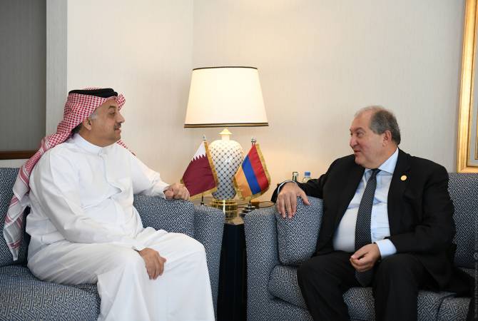 Արմեն Սարգսյանը հանդիպել է Կատարի փոխվարչապետ Խալիդ բին Մոհամեդ Ալ 
Աթիյայի հետ