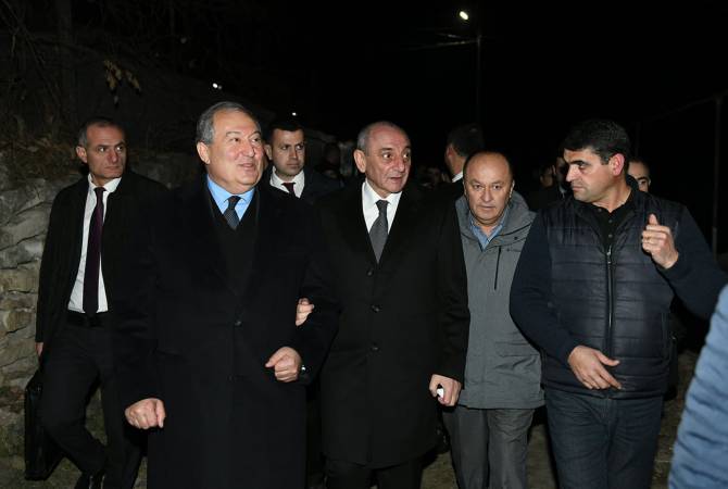 Президенты Армении и Арцаха ознакомились с ходом осуществления в Аскеране ряда 
программ

