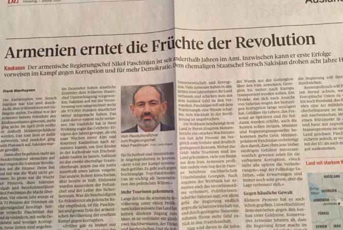 Շվեյցարական «Berner Zeitung» թերթի հոդվածի համար կառավարությունը գումար չի 
հատկացրել
