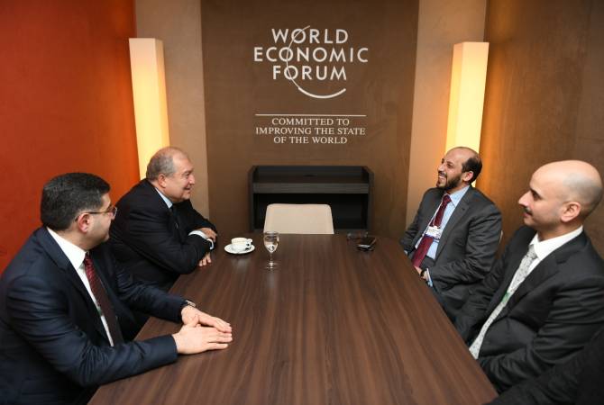 Armenian President meets with CEO of Qatar Investment Authority in Davos