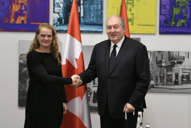 President Armen Sarkissian invites Governor General of Canada to Armenia