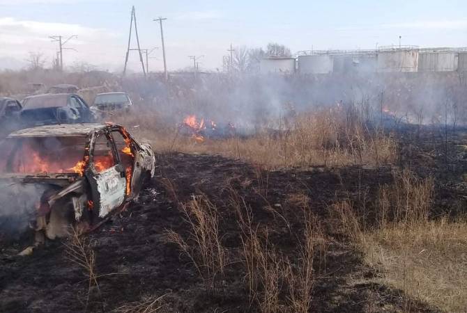 Երևան-Արտաշատ ավտոճանապարհի մոտ 1.5 հա խոտածածկույթ է այրվել
