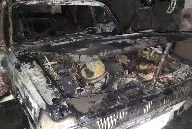 В Уджане  сгорел автомобиль