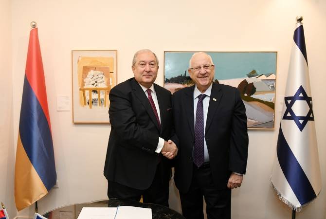 На  встрече  с Реувеном Ривлиным президент РА  отметил важность признания Израилем 
Геноцида армян