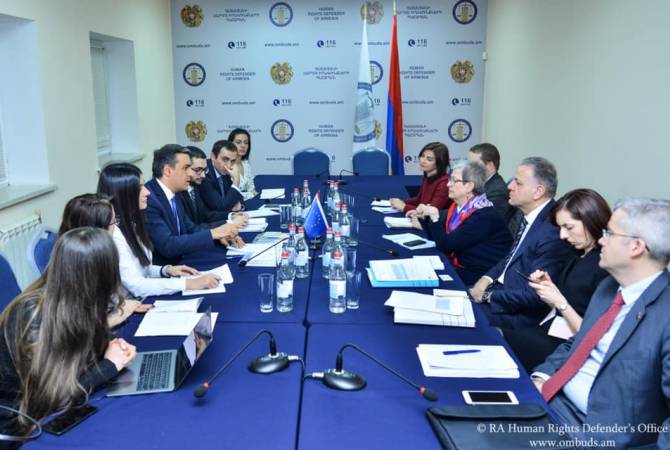 Armenia’s Ombudsman and Migration Service Chief hold meeting with EU delegation
