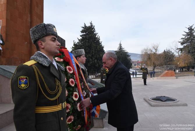 President of Artsakh visits Stepanakert Memorial Complex