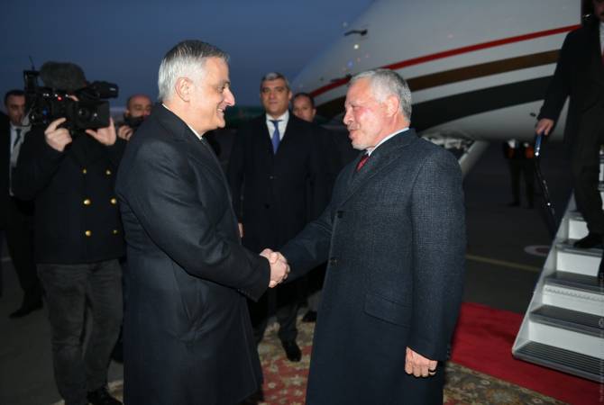 King Abdullah II of Jordan arrives in Armenia on official visit