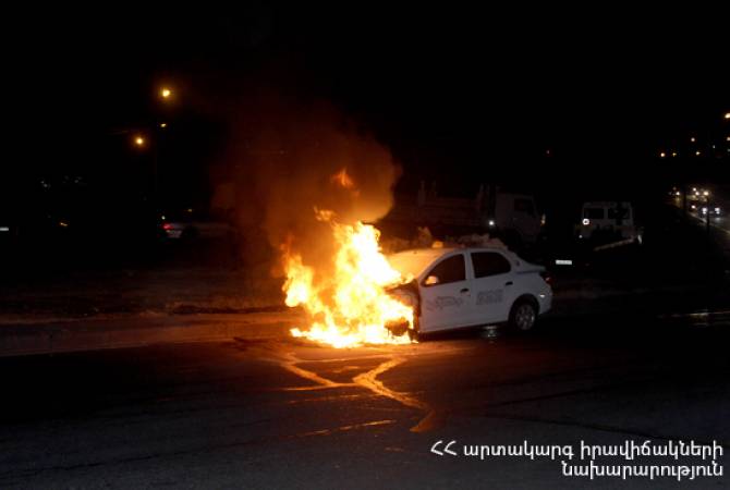 Opel մակնիշի ավտոմեքենան ամբողջությամբ այրվել է