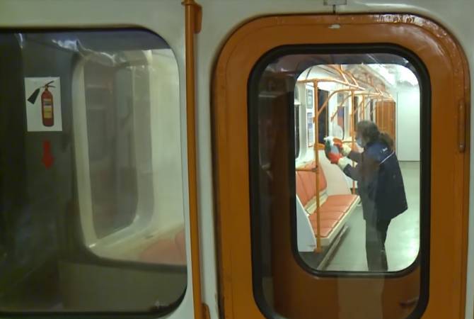  14 марта  будет проведена  дезинфекция  поездов  ереванского метро 