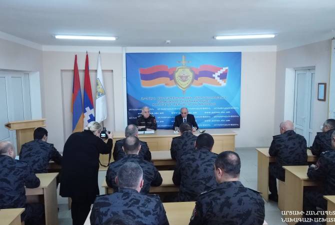President of Artsakh visits Police, holds working consultation