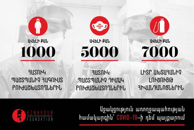 مؤسسة أزنافور بأرمينيا تنضم لحملة مكافحة فيروس كورونا وتساعد وزارة الصحة الأرمينية بمعدات وأقنعة...