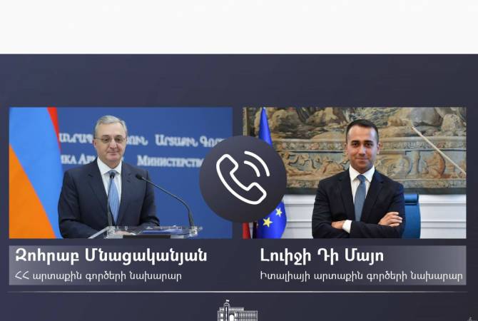 Armenian FM holds phone talk with Italian counterpart