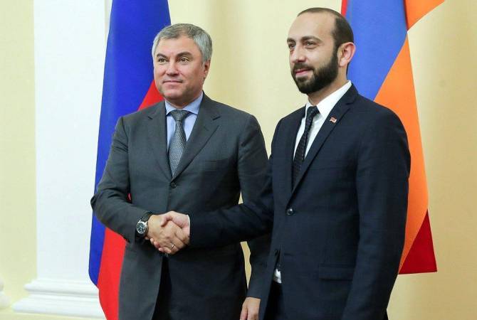 Ararat Mirzoyan holds telephone conversation with Chariamn of State Duma