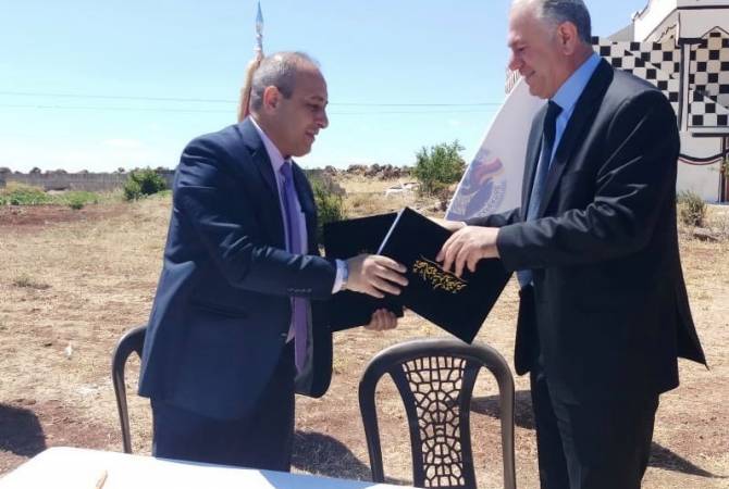 Armenian humanitarian mission ceremonially turns over de-mined lands to Aleppo government 