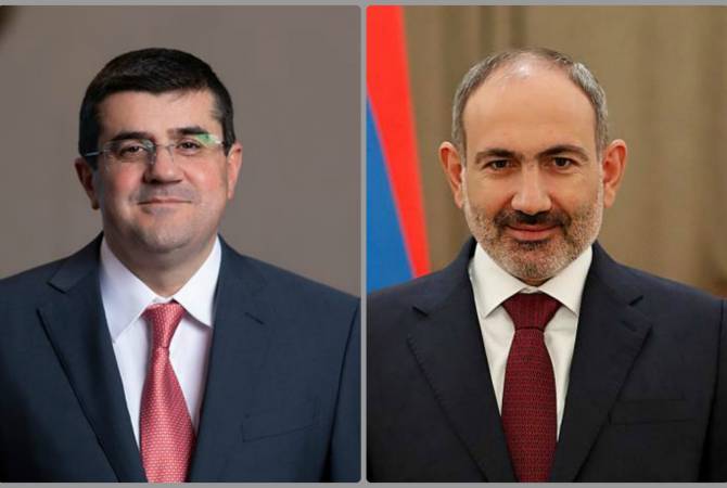 رئيس آرتساخ أرايك هاروتيونيان يهنئ رئيس الوزراء الأرميني نيكول باشينيان في عيد ميلاده