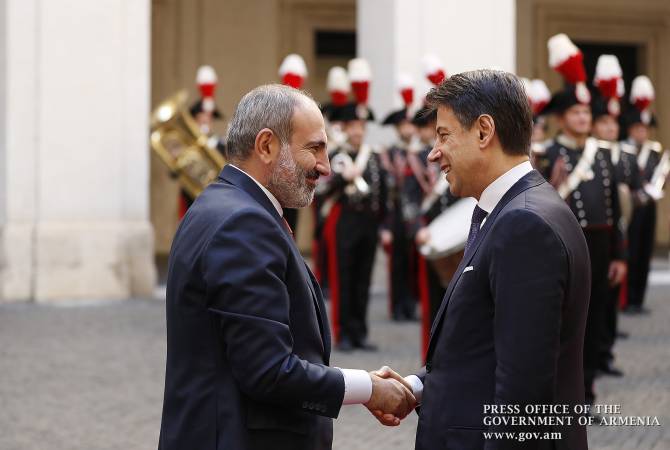 رئيس وزراء أرمينيا نيكول باشينيان يبعث رسالة تهنئة لرئيس وزراء إيطاليا جوزيبي كونتي بيوم الجمهورية