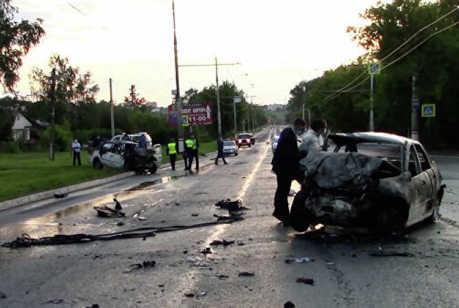  В Саранске две машины загорелись после ДТП, погибли пять человек 