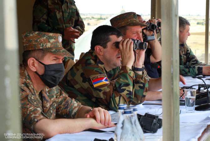 President of Artsakh visits Tigranakert military range