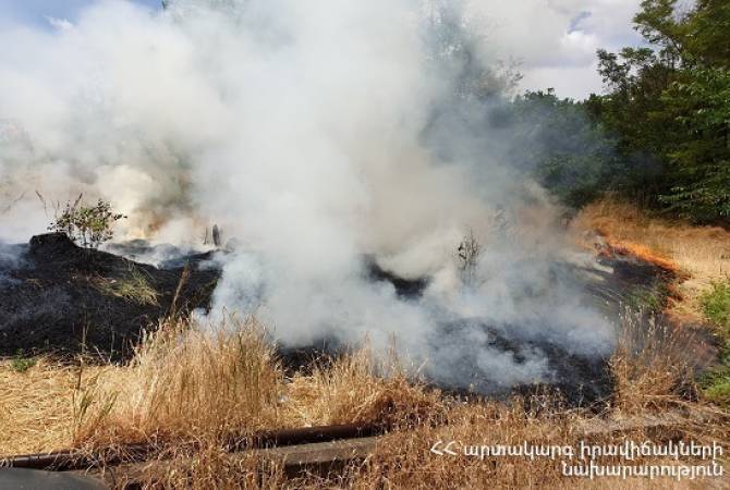 Նուբարաշեն-Մասիս ավտոճանապարհի մոտ այրվել է 8000 քմ խոտածածկույթ և 
ջերմահարվել` մոտ 300 պտղատու ծառ