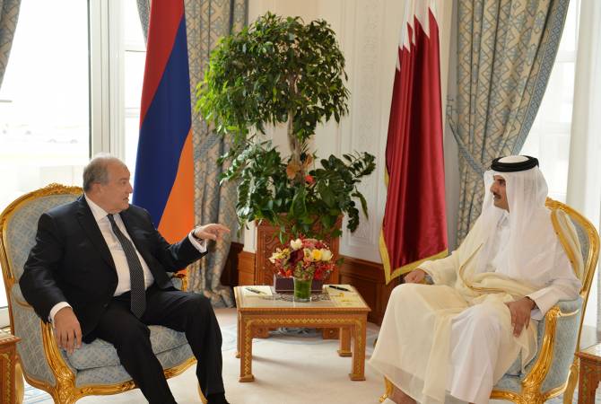 الرئيس الأرميني أرمين سركيسيان يجري محادثة هاتفية مع أمير قطر الشيخ تميم بن حمد آل ثاني